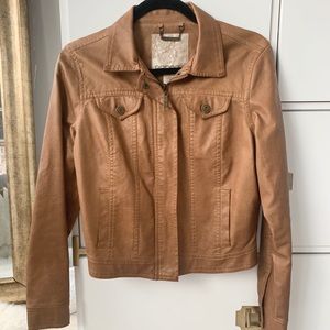 Arden B Tan Leather Jacket